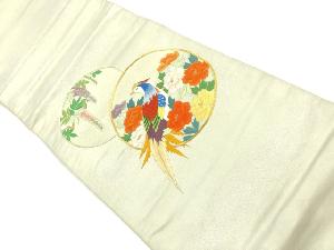 リサイクル　鳳凰・花模様刺繍袋帯